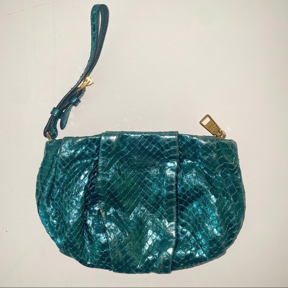 PRADA Blue Python Clutch Wristlet Bag - Picture 6 of 6